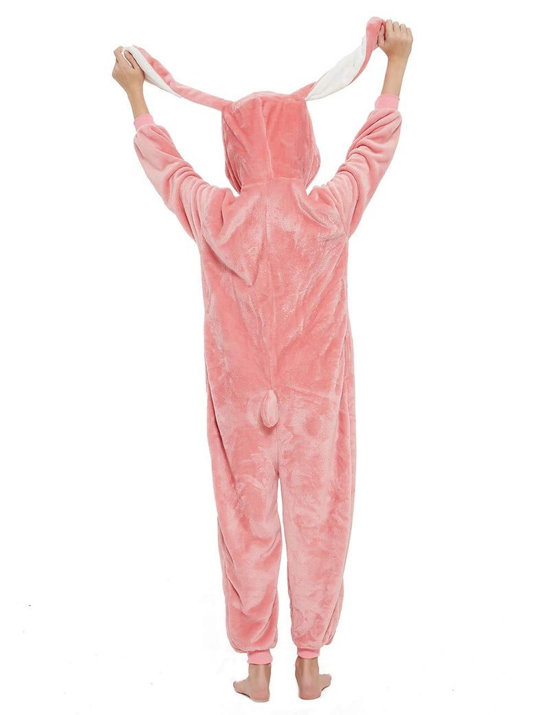 ABENCA Easter Kids Bunny Onesie Rabbit Pajamas for Girls Cartoon One Piece Animal Halloween Christmas Cosplay Costume.Pink Bunny.140 - Image 4